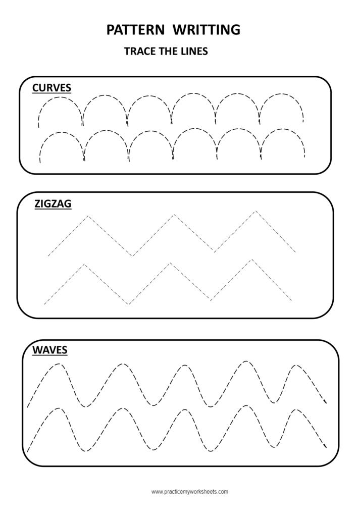 English Alphabet Pattern Tracing - Free Worksheets