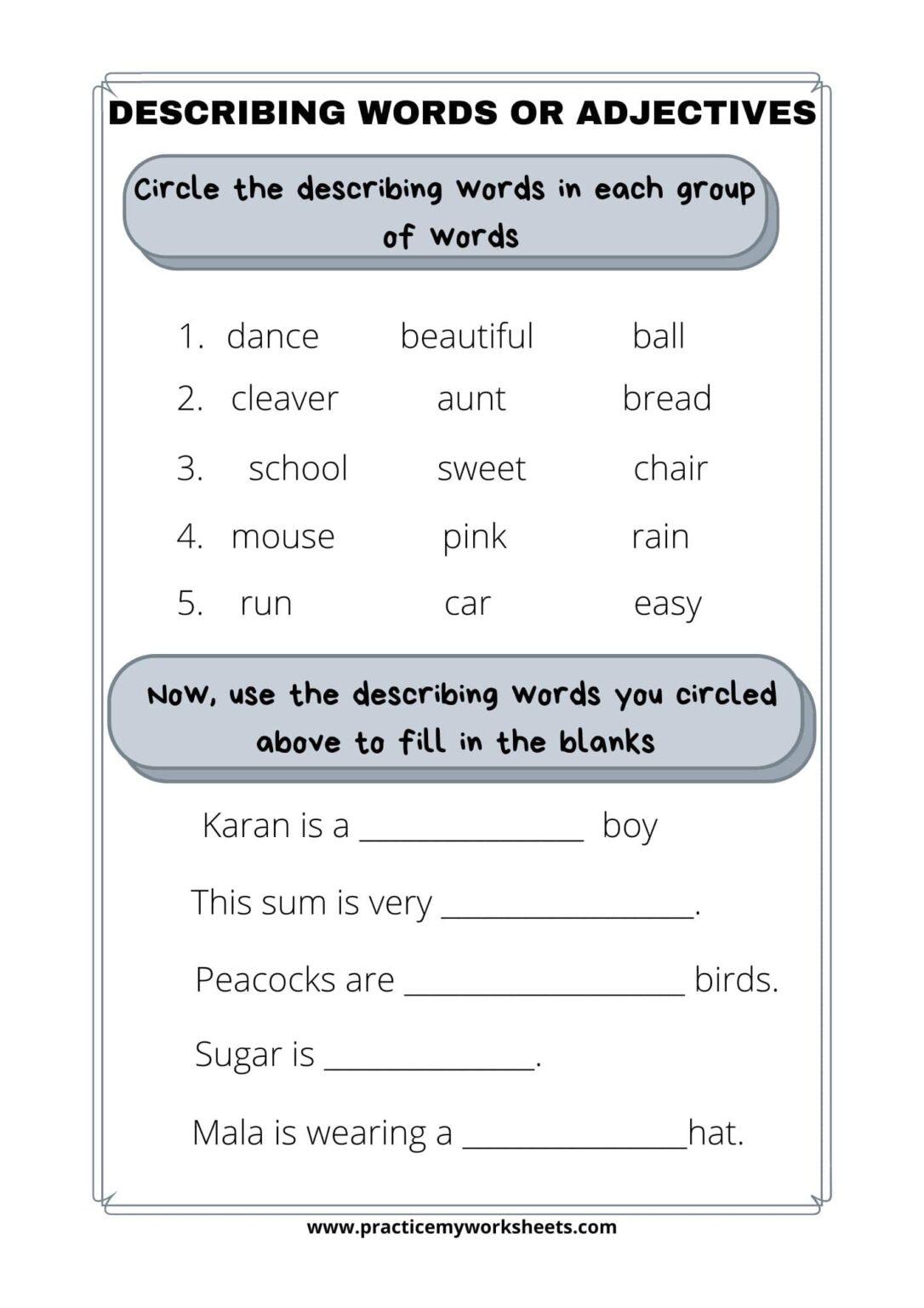 Grammar For Class 1