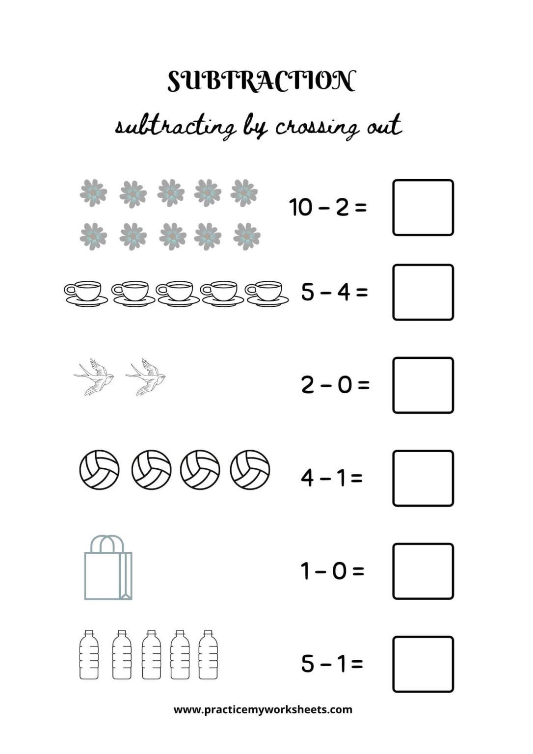 Subtraction for Class1 | Free Worksheets