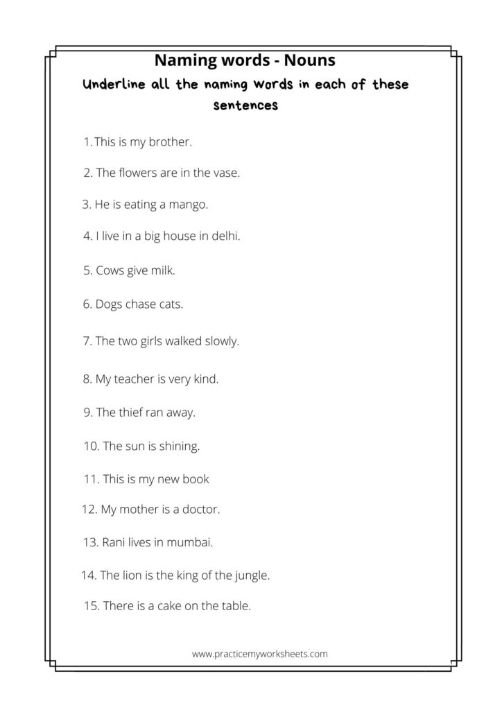 Grammar For Class 1